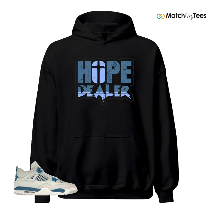 NIKE AIR JORDAN 4 MILITARY BLUE SNEAKER Matching Tees hoodie