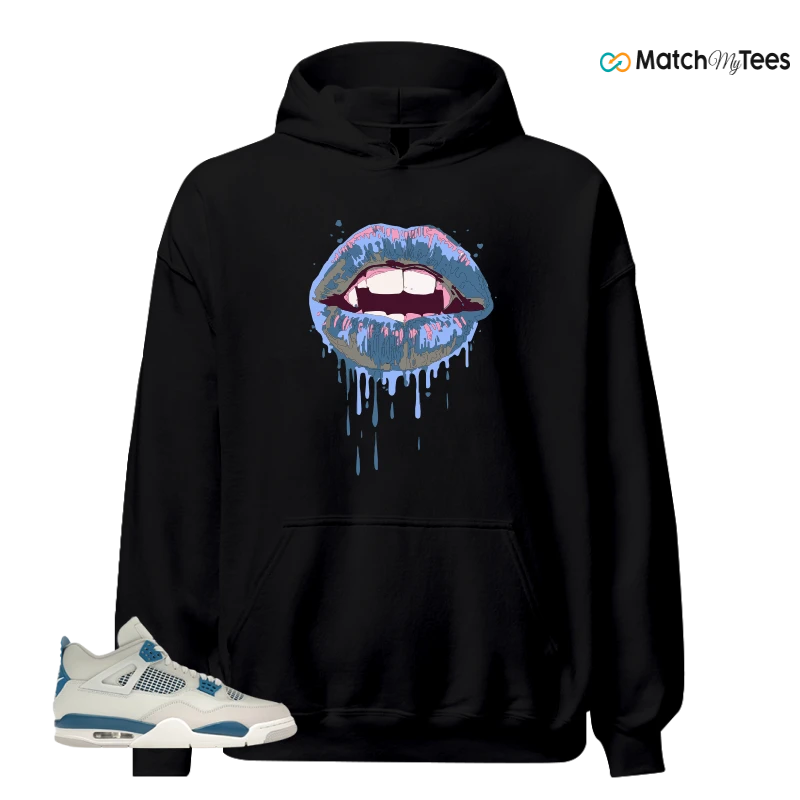 NIKE AIR JORDAN 4 MILITARY BLUE SNEAKER Matching Tees hoodie