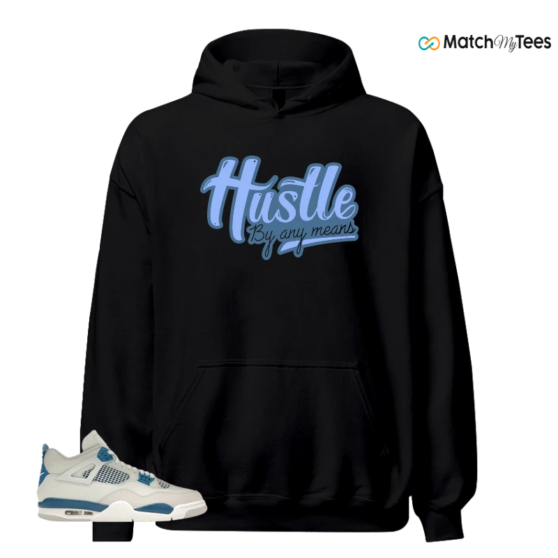 NIKE AIR JORDAN 4 MILITARY BLUE SNEAKER Matching Tees hoodie