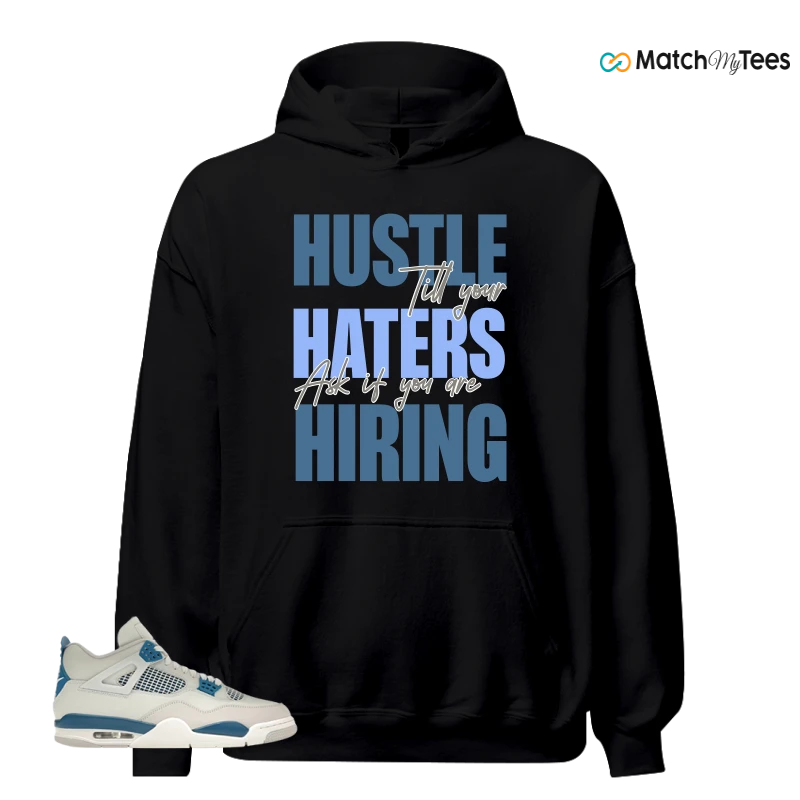 NIKE AIR JORDAN 4 MILITARY BLUE SNEAKER Matching Tees hoodie