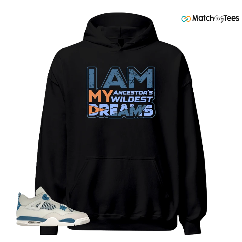 NIKE AIR JORDAN 4 MILITARY BLUE SNEAKER Matching Tees hoodie