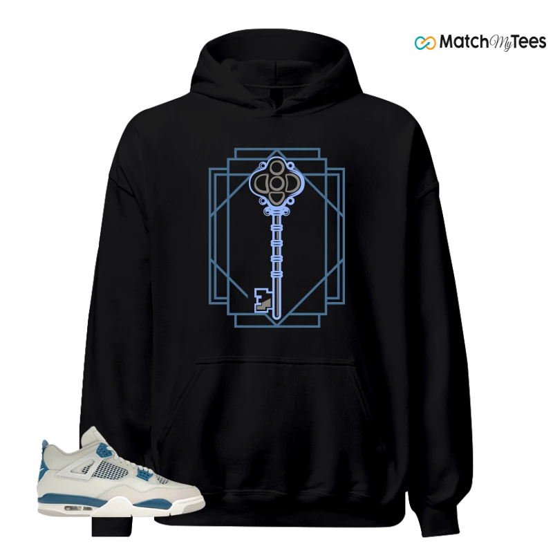 NIKE AIR JORDAN 4 MILITARY BLUE SNEAKER Matching Tees hoodie