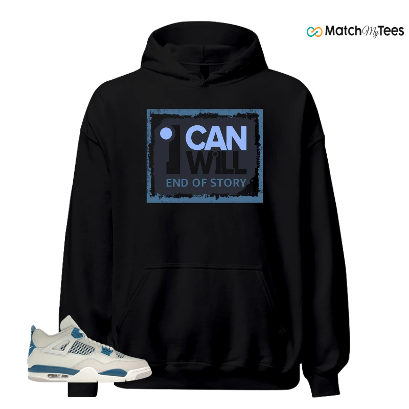 NIKE AIR JORDAN 4 MILITARY BLUE SNEAKER Matching Tees hoodie