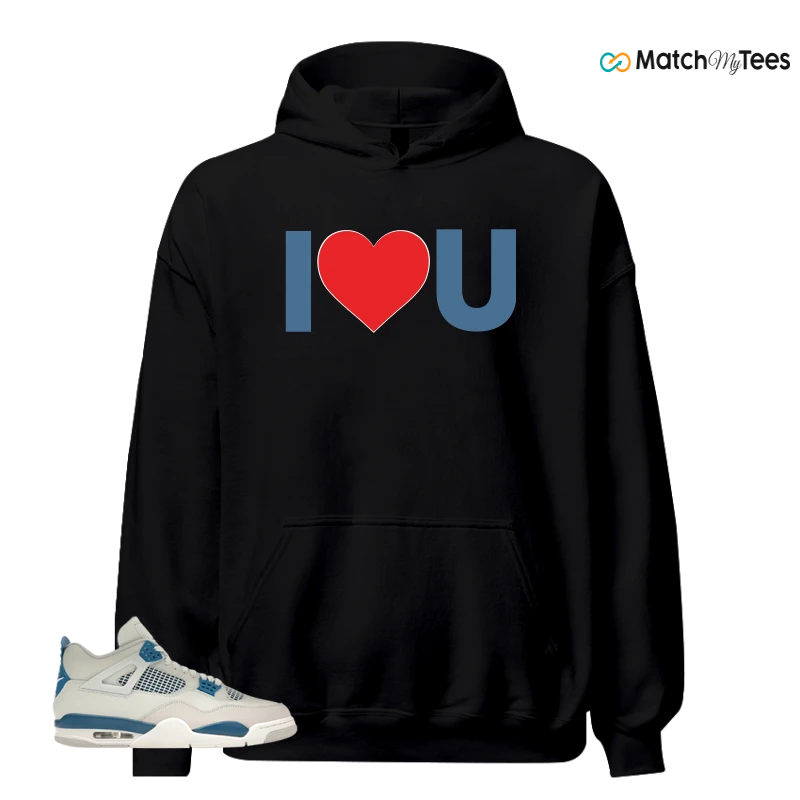 NIKE AIR JORDAN 4 MILITARY BLUE SNEAKER Matching Tees hoodie