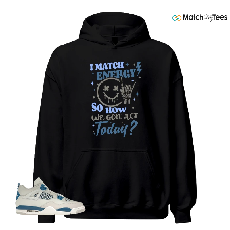 NIKE AIR JORDAN 4 MILITARY BLUE SNEAKER Matching Tees hoodie