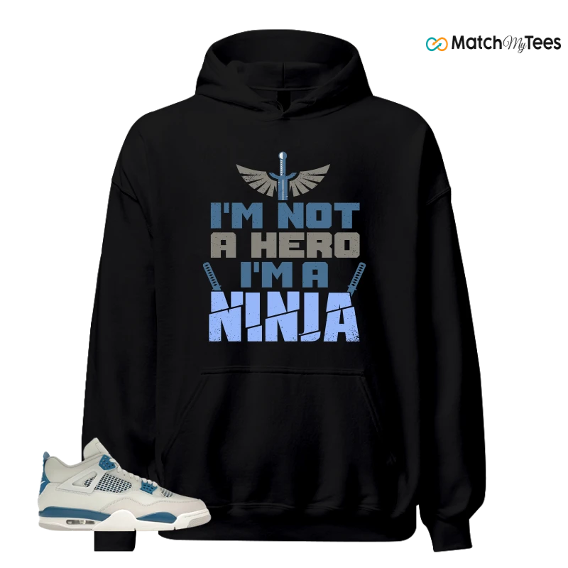 NIKE AIR JORDAN 4 MILITARY BLUE SNEAKER Matching Tees hoodie