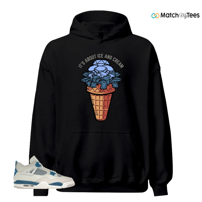 NIKE AIR JORDAN 4 MILITARY BLUE SNEAKER Matching Tees hoodie