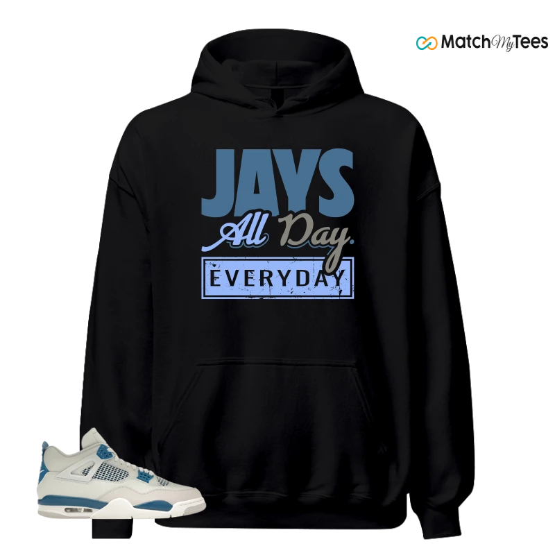NIKE AIR JORDAN 4 MILITARY BLUE SNEAKER Matching Tees hoodie