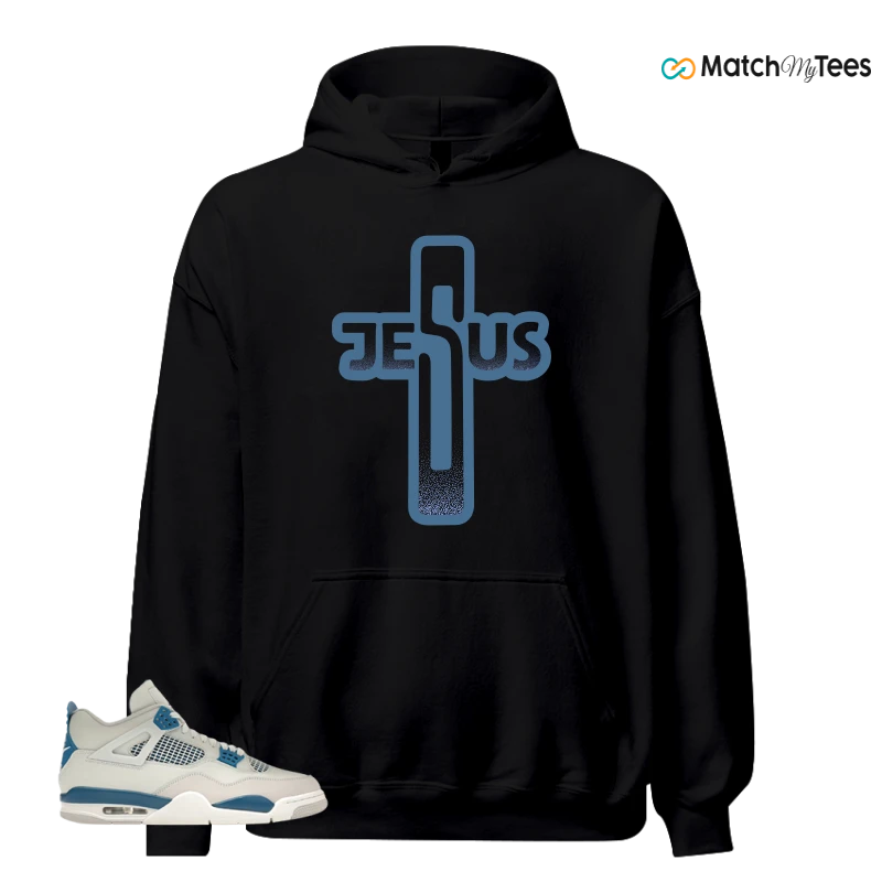 NIKE AIR JORDAN 4 MILITARY BLUE SNEAKER Matching Tees hoodie