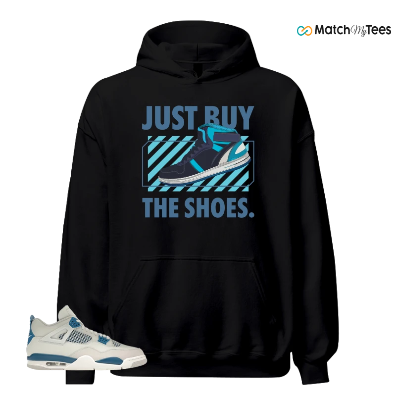 NIKE AIR JORDAN 4 MILITARY BLUE SNEAKER Matching Tees hoodie