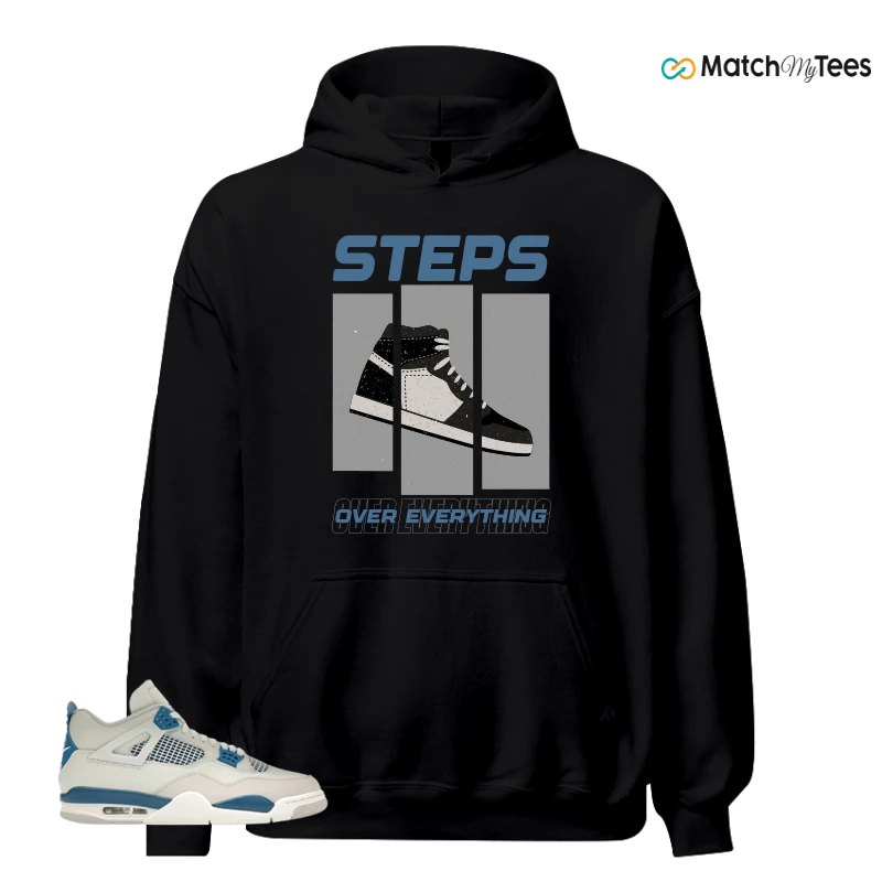 NIKE AIR JORDAN 4 MILITARY BLUE SNEAKER Matching Tees hoodie