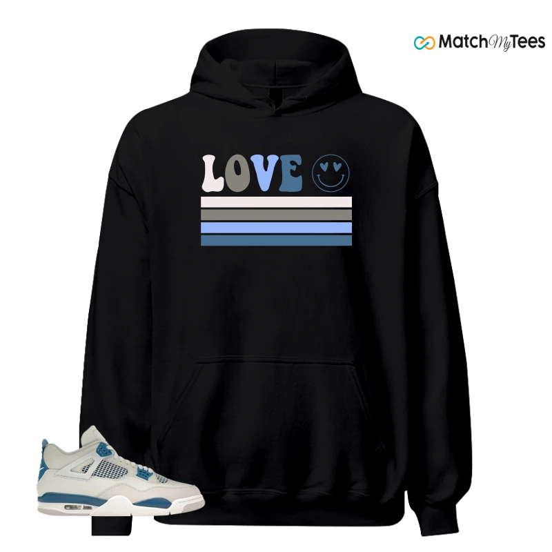 NIKE AIR JORDAN 4 MILITARY BLUE SNEAKER Matching Tees hoodie