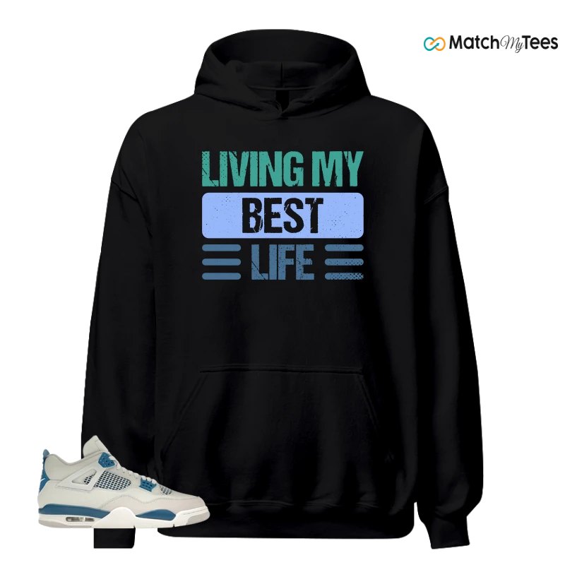 NIKE AIR JORDAN 4 MILITARY BLUE SNEAKER Matching Tees hoodie