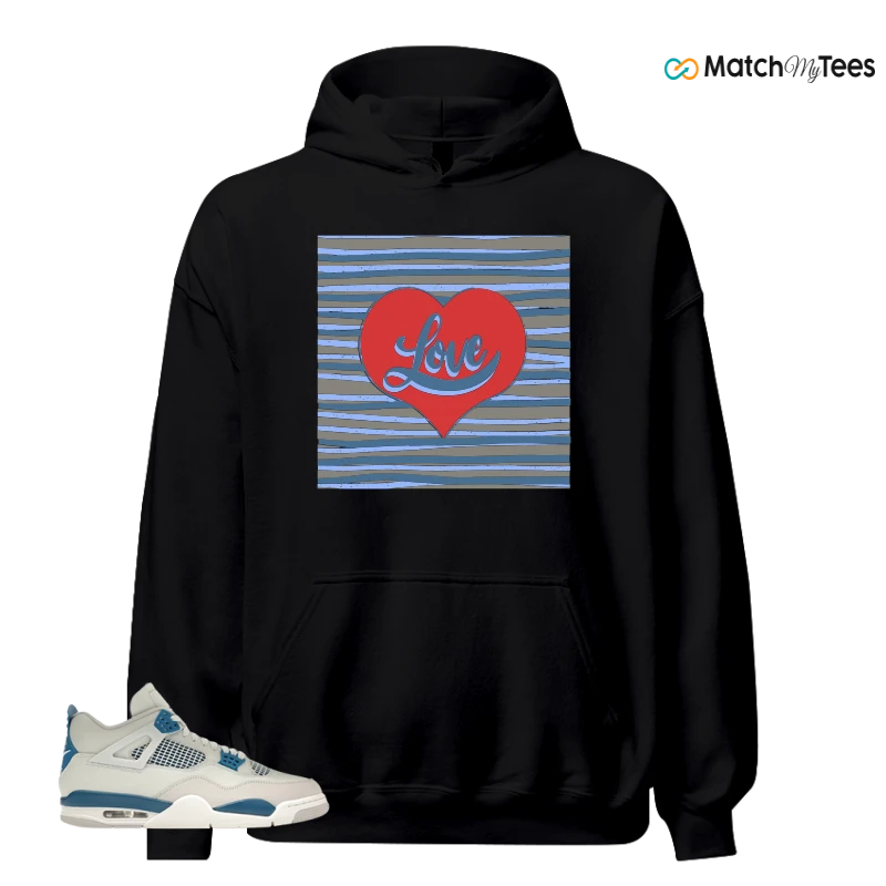 NIKE AIR JORDAN 4 MILITARY BLUE SNEAKER Matching Tees hoodie