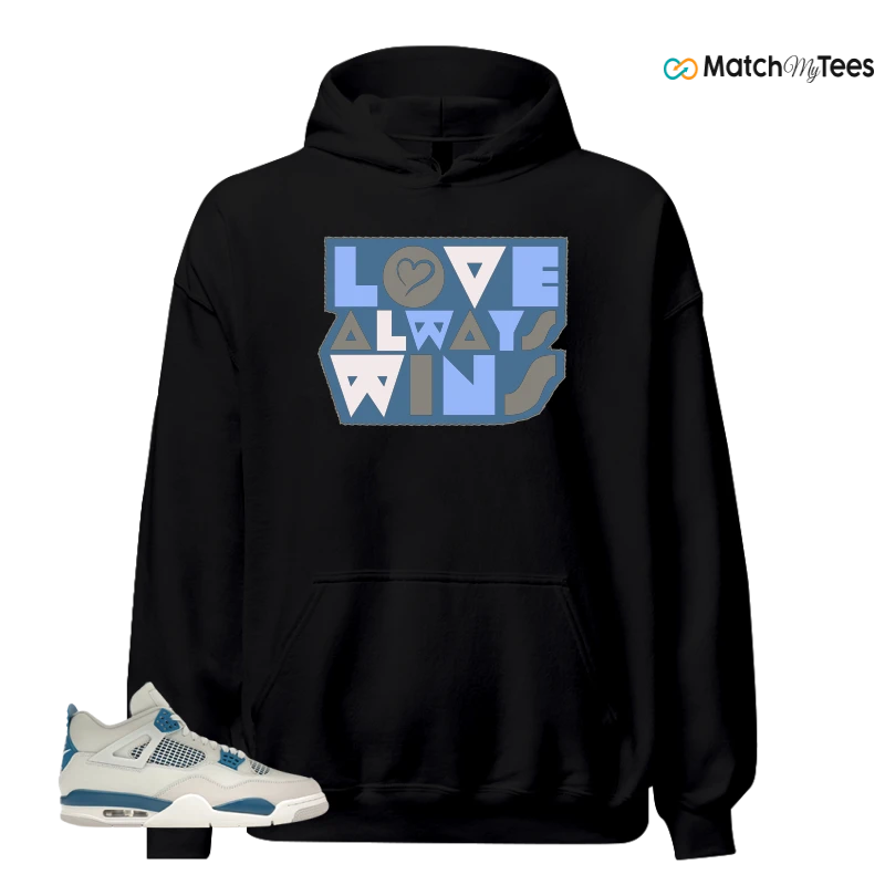 NIKE AIR JORDAN 4 MILITARY BLUE SNEAKER Matching Tees hoodie