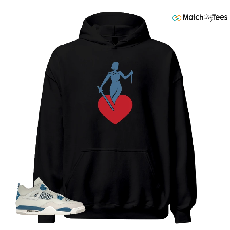 NIKE AIR JORDAN 4 MILITARY BLUE SNEAKER Matching Tees hoodie
