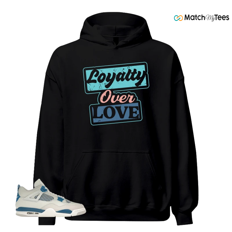 NIKE AIR JORDAN 4 MILITARY BLUE SNEAKER Matching Tees hoodie