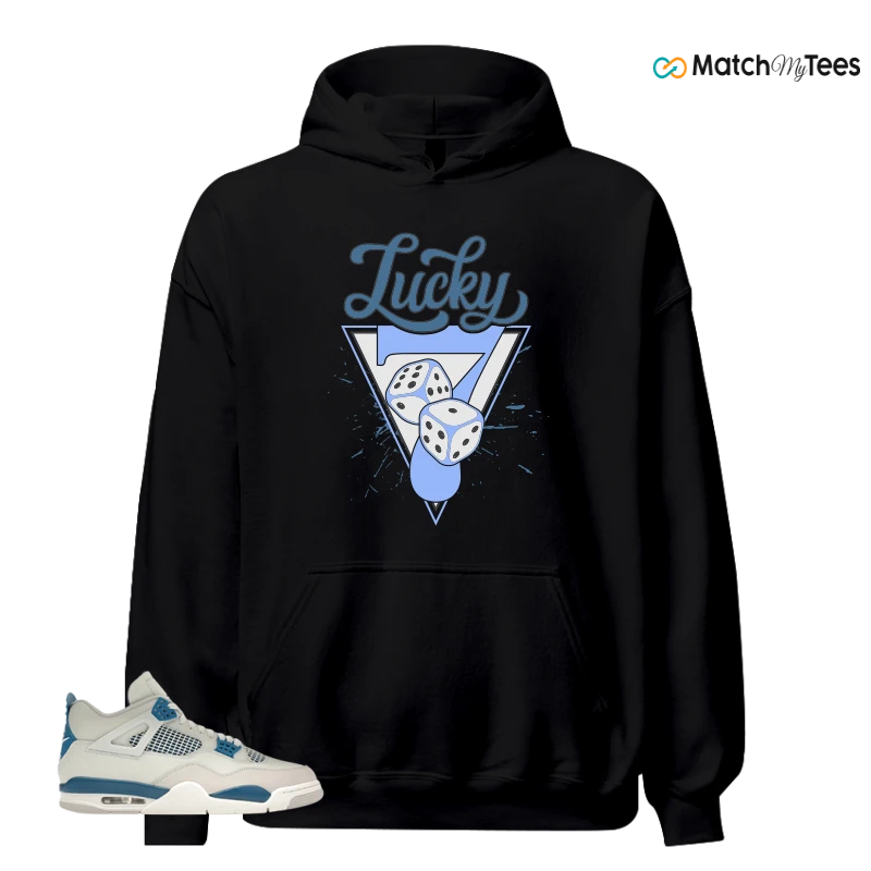 NIKE AIR JORDAN 4 MILITARY BLUE SNEAKER Matching Tees hoodie