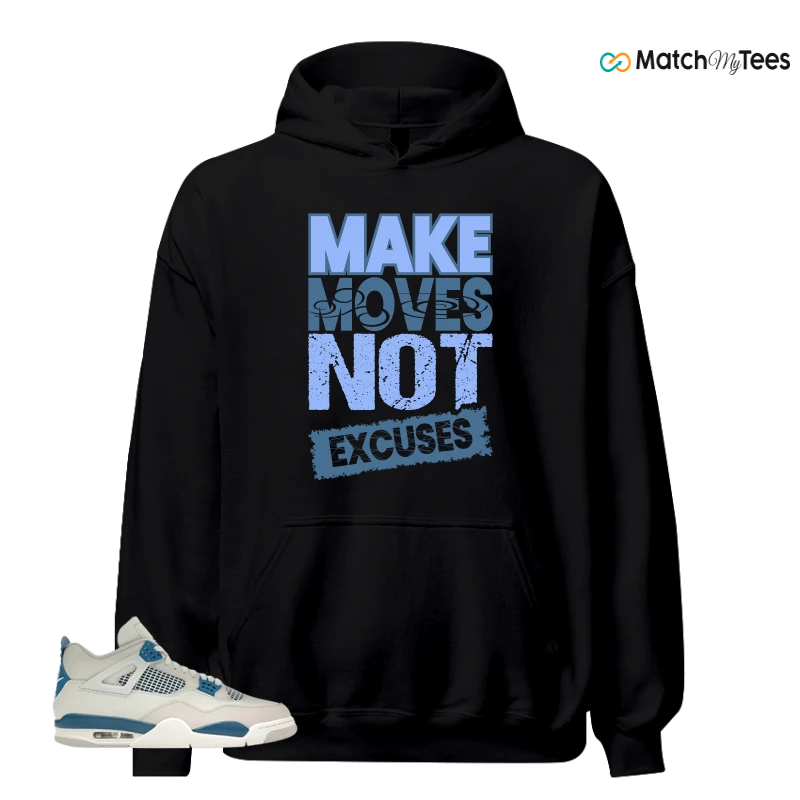 NIKE AIR JORDAN 4 MILITARY BLUE SNEAKER Matching Tees hoodie