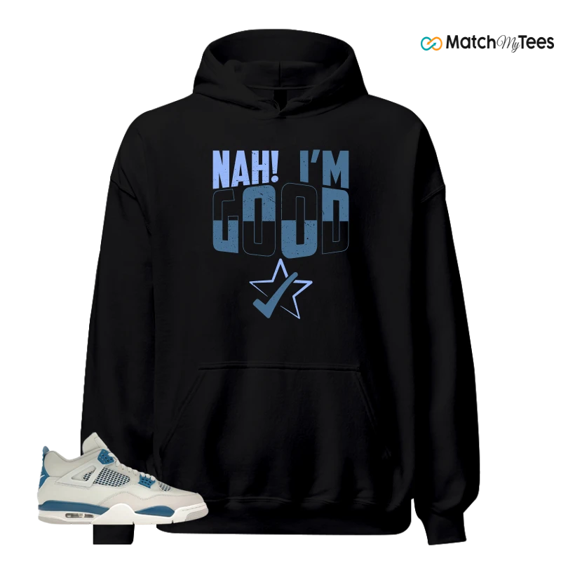NIKE AIR JORDAN 4 MILITARY BLUE SNEAKER Matching Tees hoodie