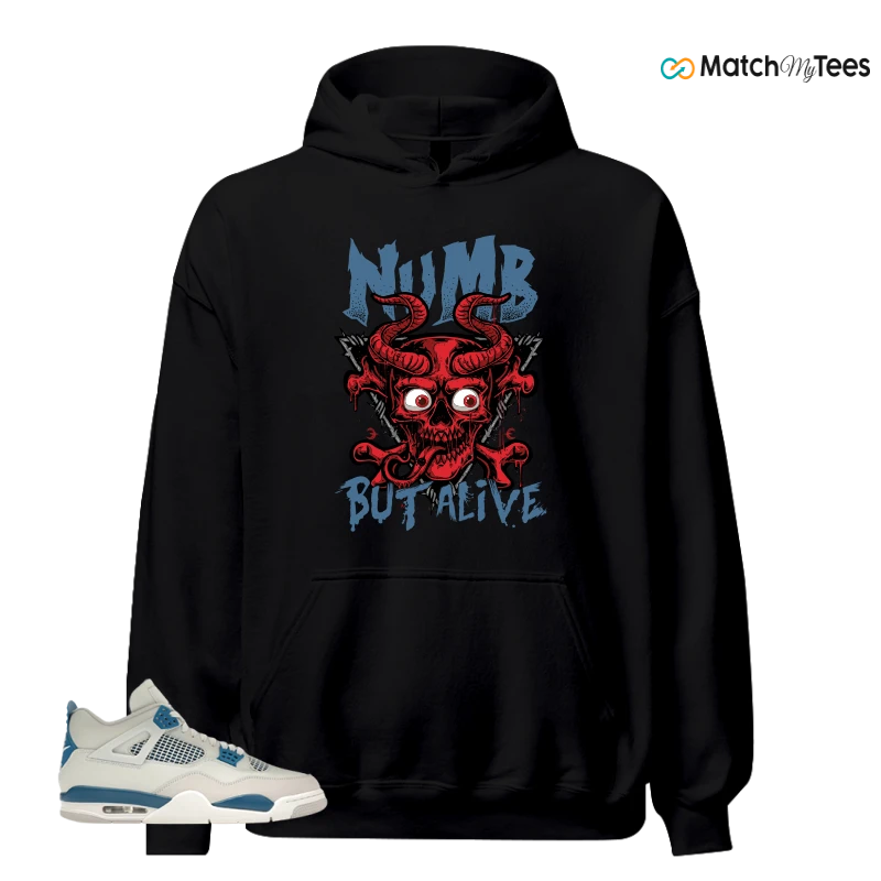 NIKE AIR JORDAN 4 MILITARY BLUE SNEAKER Matching Tees hoodie