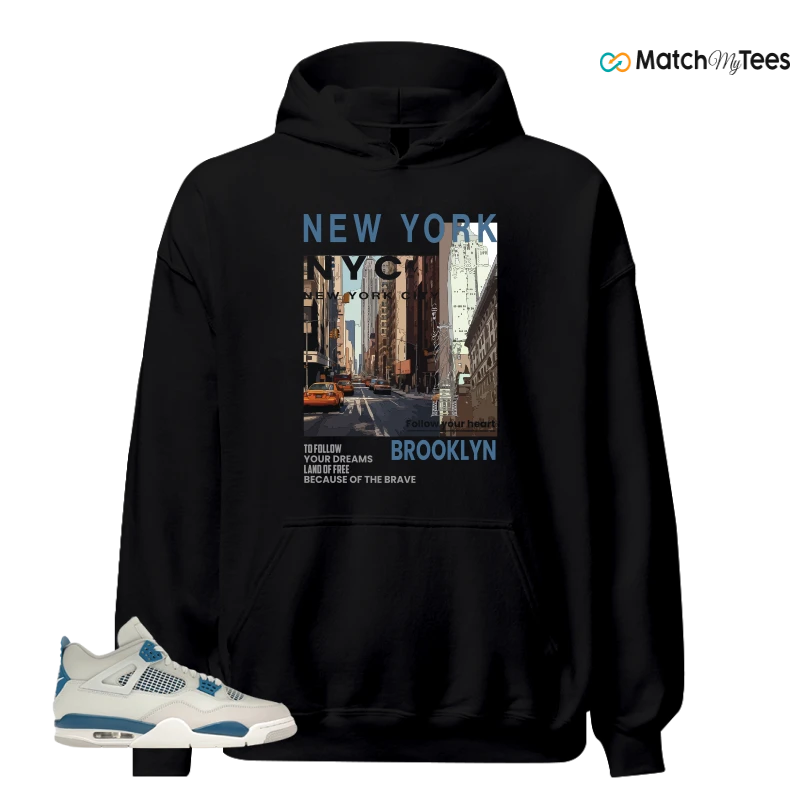 NIKE AIR JORDAN 4 MILITARY BLUE SNEAKER Matching Tees hoodie