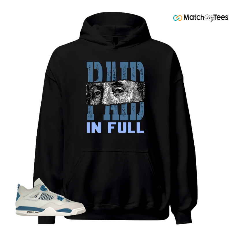 NIKE AIR JORDAN 4 MILITARY BLUE SNEAKER Matching Tees hoodie