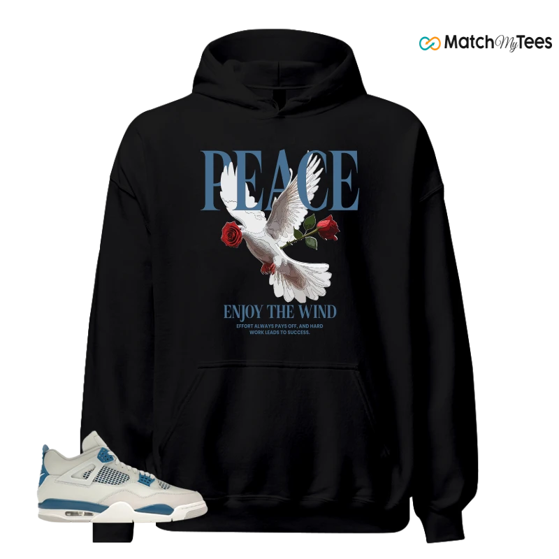 NIKE AIR JORDAN 4 MILITARY BLUE SNEAKER Matching Tees hoodie