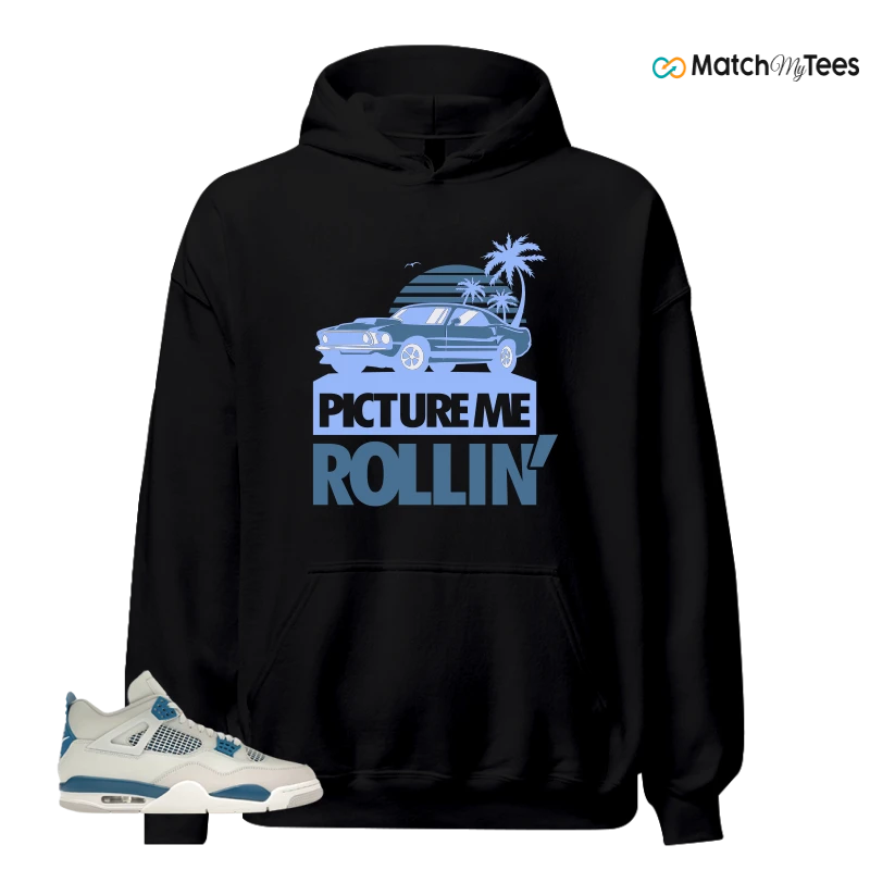 NIKE AIR JORDAN 4 MILITARY BLUE SNEAKER Matching Tees hoodie