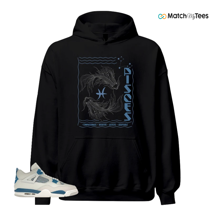 NIKE AIR JORDAN 4 MILITARY BLUE SNEAKER Matching Tees hoodie