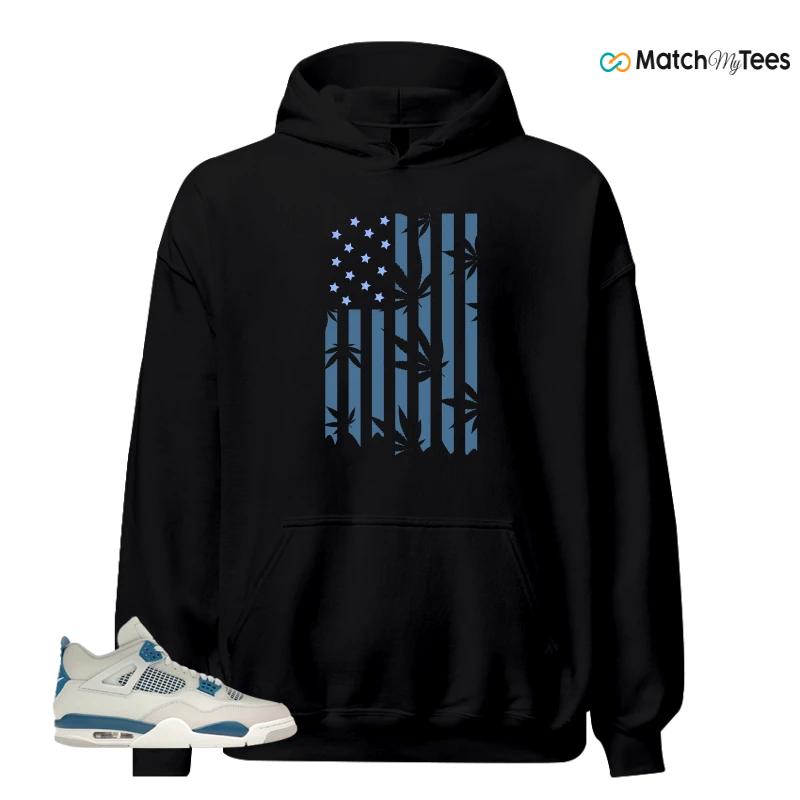 NIKE AIR JORDAN 4 MILITARY BLUE SNEAKER Matching Tees hoodie