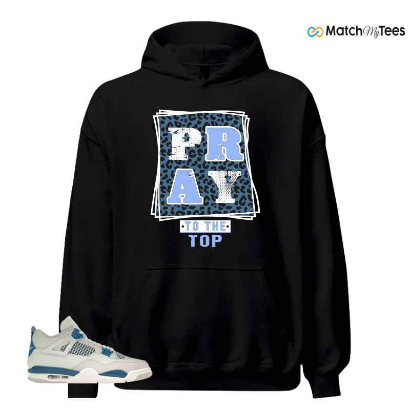 NIKE AIR JORDAN 4 MILITARY BLUE SNEAKER Matching Tees hoodie