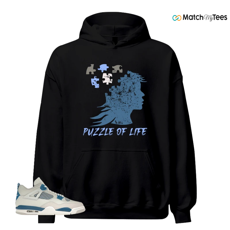 NIKE AIR JORDAN 4 MILITARY BLUE SNEAKER Matching Tees hoodie