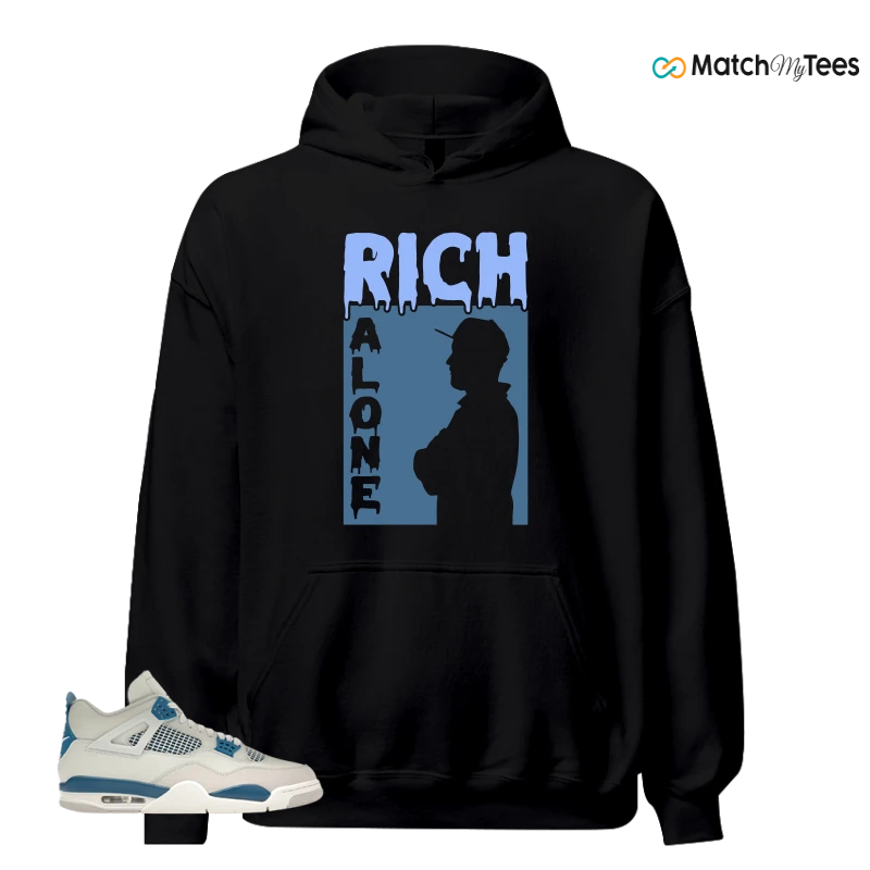 NIKE AIR JORDAN 4 MILITARY BLUE SNEAKER Matching Tees hoodie