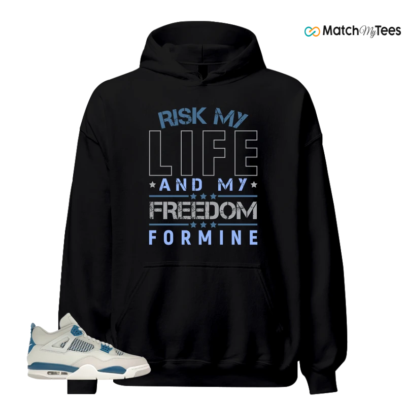 NIKE AIR JORDAN 4 MILITARY BLUE SNEAKER Matching Tees hoodie