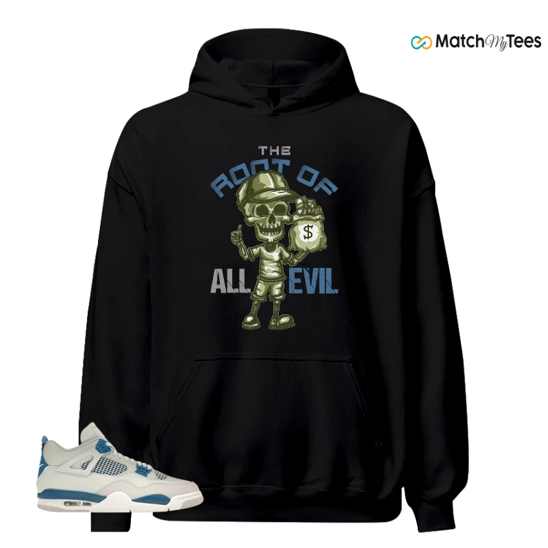 NIKE AIR JORDAN 4 MILITARY BLUE SNEAKER Matching Tees hoodie