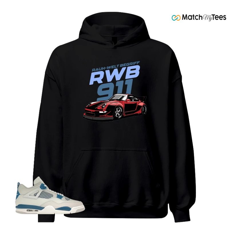 NIKE AIR JORDAN 4 MILITARY BLUE SNEAKER Matching Tees hoodie