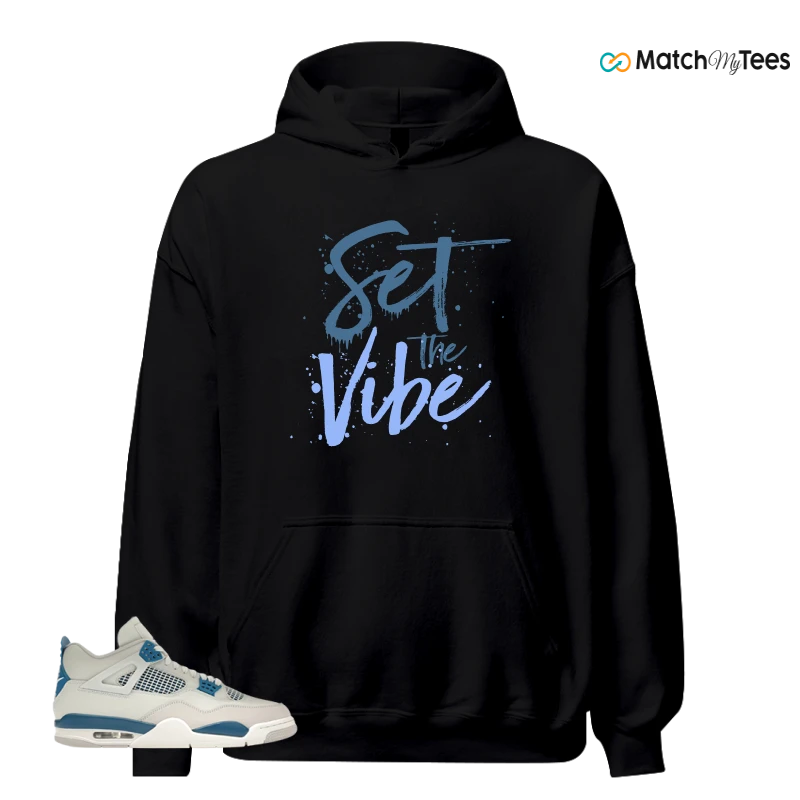 NIKE AIR JORDAN 4 MILITARY BLUE SNEAKER Matching Tees hoodie