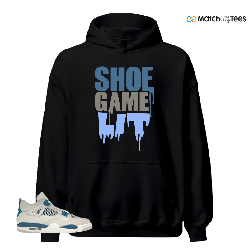 NIKE AIR JORDAN 4 MILITARY BLUE SNEAKER Matching Tees hoodie