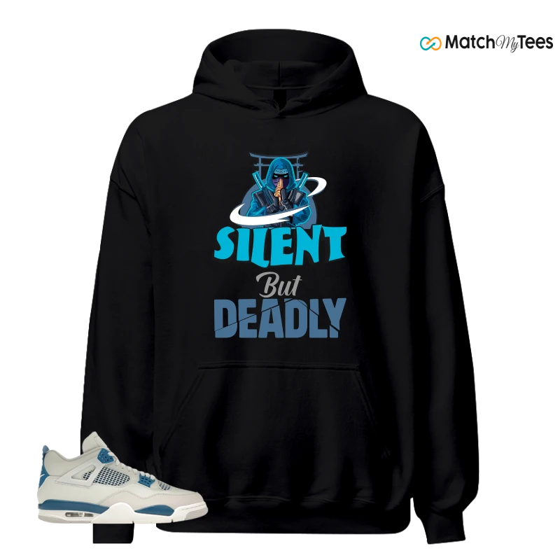 NIKE AIR JORDAN 4 MILITARY BLUE SNEAKER Matching Tees hoodie
