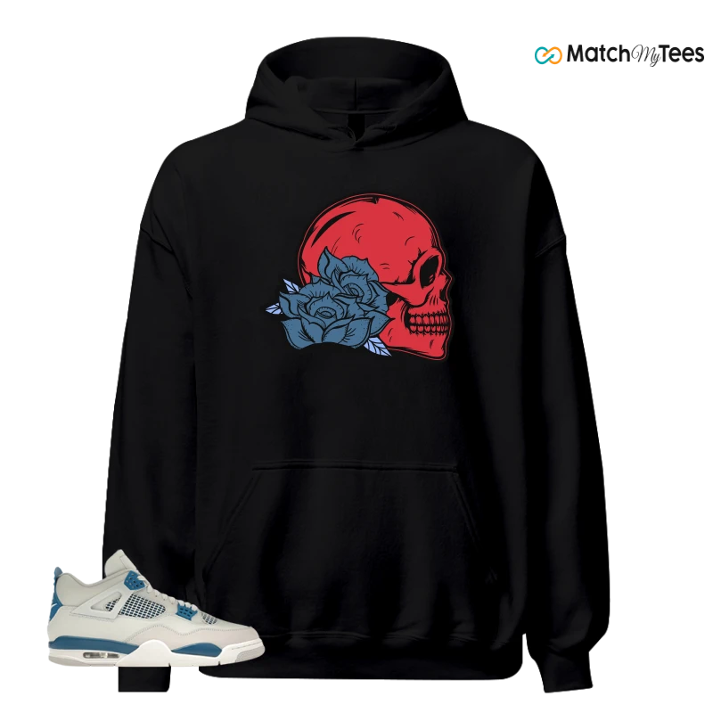 NIKE AIR JORDAN 4 MILITARY BLUE SNEAKER Matching Tees hoodie