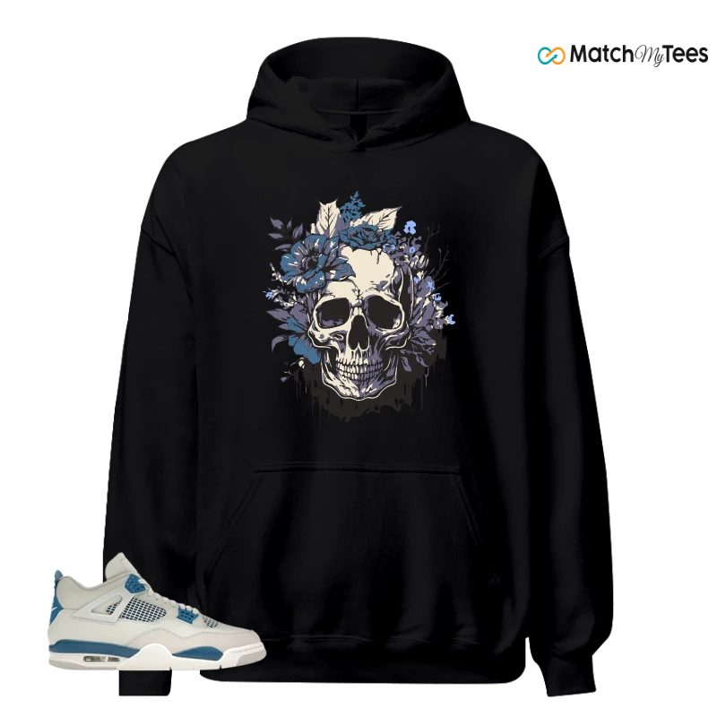 NIKE AIR JORDAN 4 MILITARY BLUE SNEAKER Matching Tees hoodie