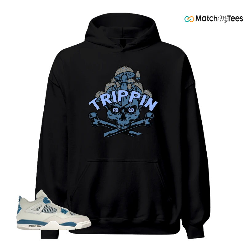 NIKE AIR JORDAN 4 MILITARY BLUE SNEAKER Matching Tees hoodie