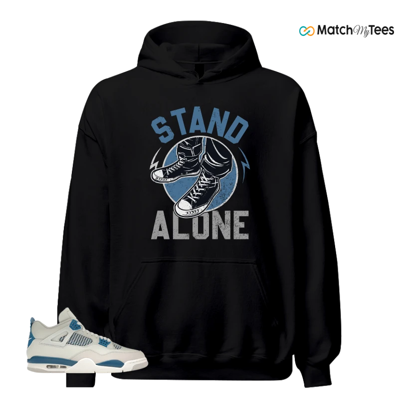 NIKE AIR JORDAN 4 MILITARY BLUE SNEAKER Matching Tees hoodie