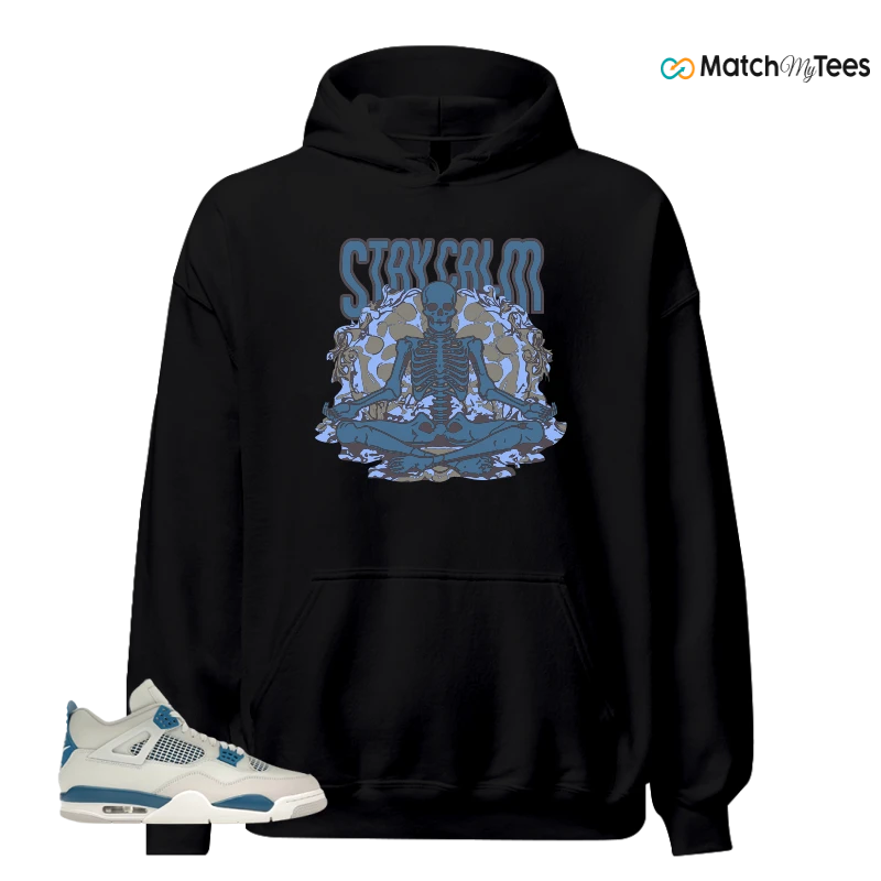 NIKE AIR JORDAN 4 MILITARY BLUE SNEAKER Matching Tees hoodie