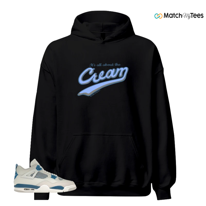 NIKE AIR JORDAN 4 MILITARY BLUE SNEAKER Matching Tees hoodie