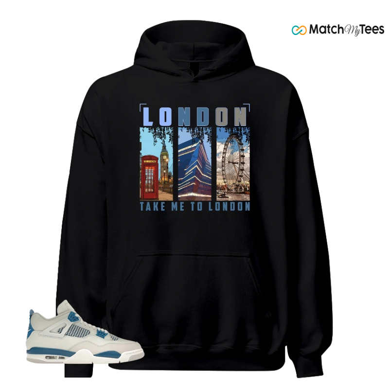 NIKE AIR JORDAN 4 MILITARY BLUE SNEAKER Matching Tees hoodie