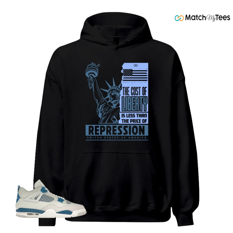 NIKE AIR JORDAN 4 MILITARY BLUE SNEAKER Matching Tees hoodie