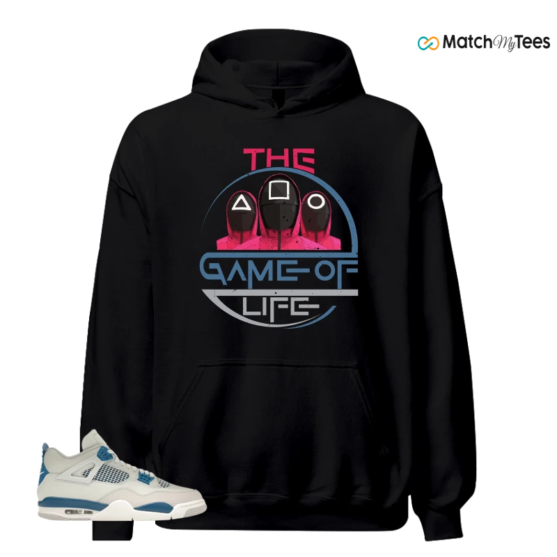 NIKE AIR JORDAN 4 MILITARY BLUE SNEAKER Matching Tees hoodie