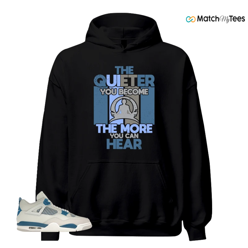 NIKE AIR JORDAN 4 MILITARY BLUE SNEAKER Matching Tees hoodie